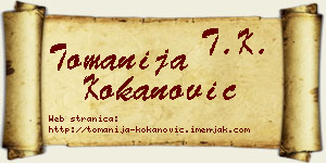 Tomanija Kokanović vizit kartica